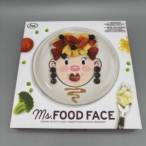 Ms. Food Face 8.5" Ceramic Activity Plate by Fred Fun Kids Dinner Creativity